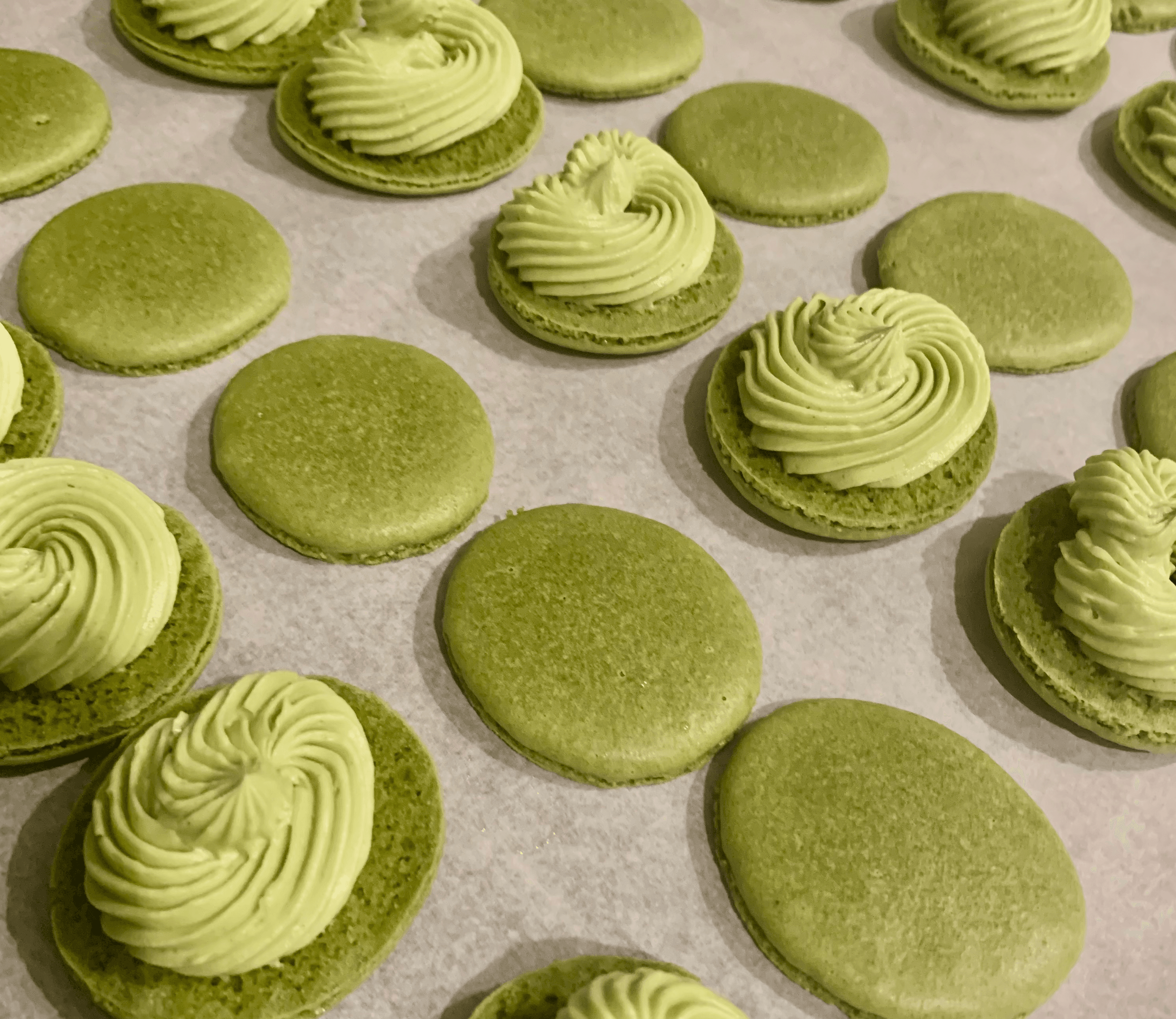 French Matcha Macarons